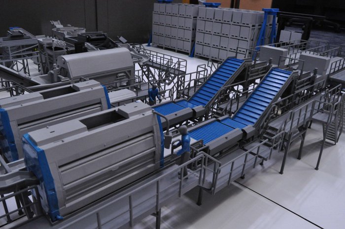 3D打印縮放等比例模型(庫)解決企業生產線復雜問題,3D打印出生產線模型展示圖